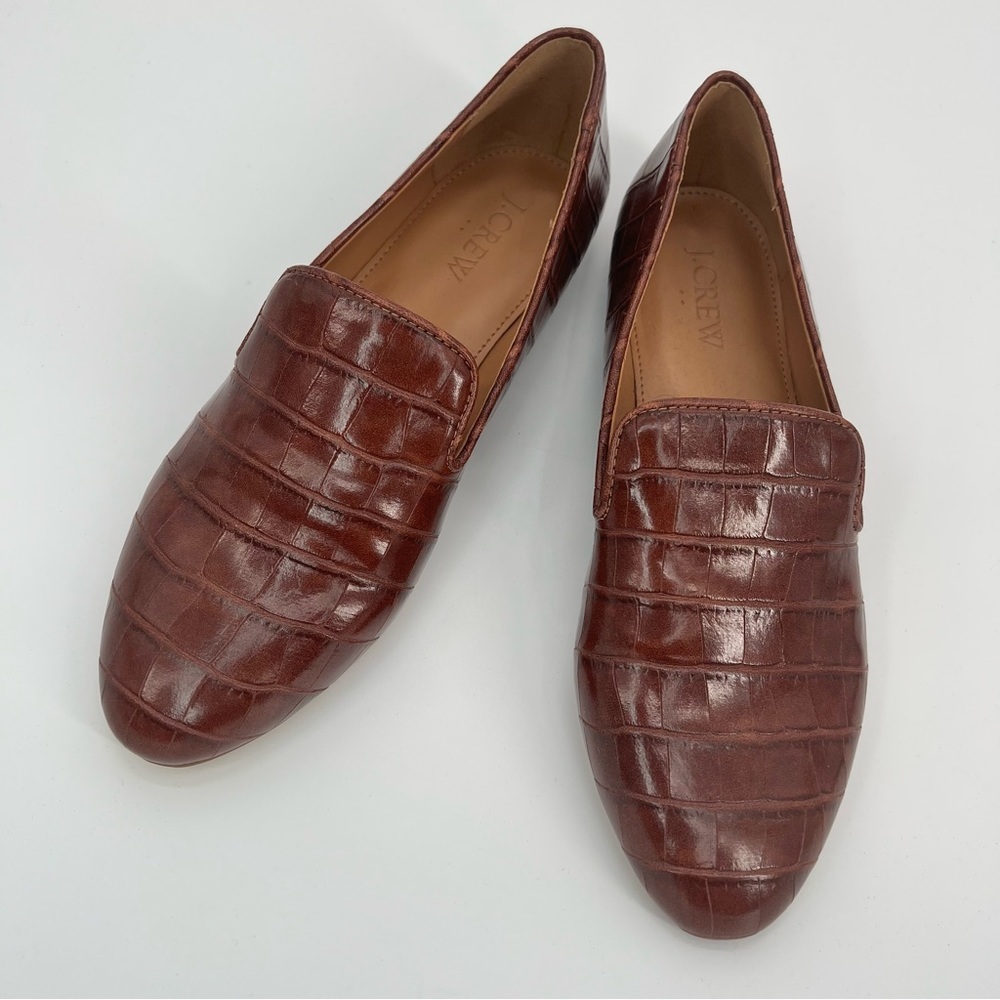 New J.Crew Crocodile-embossed smoking loafers size 6.5 - Picture 2 of 10